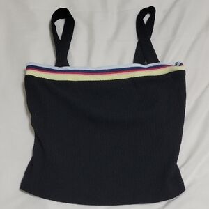 Cropped Black Tube Tank Top
